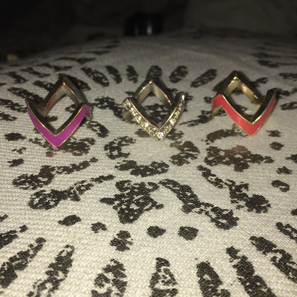 anthropologie | chevron ring stack - Picture 3 of 4